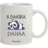 Hediye Rengi Isme Özel uykucu Panda Temalı kupa Bardak - Beyaz