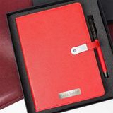 Hediye Rengi Kişiye Özel 16 GB Hafızalı Usb'li Defter ve Kalem Seti Kırmızı