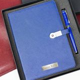 Hediye Rengi Kişiye Özel 16 GB Hafızalı Usb'li Defter ve Kalem Seti Lacivert