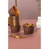 Hediye Sep Kahverengi Gold Muffin Cupcake Kalıbı Kek Kapsülü 25'Li