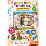 Hediye Sepeti 1643 Boyanabilir Taş Tozu Figür Seti (10 Adet) + 6 Renk Boya ve Fırça – Eğitici Çocuk Aktivite Seti