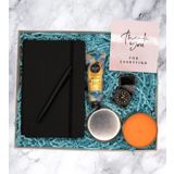 HEDİYE SETİ - SAATLİ ÇAKMAK & DEFTER & ROLLER KALEM & EL KREMİ & MUM