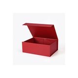 Hediye - Takı Kutusu 24x17x10 cm Kırmızı Lamine Mıknatıslı Kapak