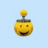 Hediye Vakti Basmalı Kapaklı Emoji Kültablası - Kokusuz Metal Dönüşümlü Sarı Gülen Yüz Küllük - standart