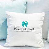 Hediye Vakti Diş Hekimlerine Özel Saten Yastık Kılıfı 50X50 cm – Isme Özel Diş Hekimi Temalı Dekoratif Kırlent Kılıfı (Içi Boş) - Beyaz - 50 x 50