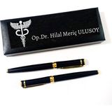 Hediye Vakti Doktorlara Özel 2'li Roller ve Dolma Kalem Seti - Gümüş - tükenmez - 15