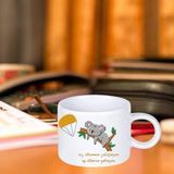 Hediye Vakti Iç Istemem Çalışmayı Koala Tasarımlı Motto Kahve Fincanı - Beyaz - 150 ml
