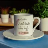Hediye Vakti Isme Özel Analı Kızlı Kahve Fincan Seti - Renkli - 99 ml