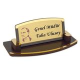Hediye Vakti Kişiye Özel Atatürk Tasarımlı Masa Üstü Ahşap Masa Üstü İsimlik