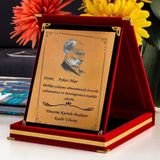 Hediye Vakti Kişiye Özel Atatürk Tasarımlı Plaket - Kadife Kutulu