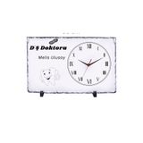 Hediye Vakti Kişiye Özel Diş Hekimi Doğal Taş Masa Saati 25x38 cm – İsim Baskılı Dekoratif Saat