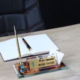 Hediye Vakti Kişiye Özel Fizyoterapist Logolu Kristal Masa Üstü Isimlik - Saatli Kalemli Lüks Doktor Hediyesi - Çok Renkli - standart