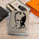 Hediye Vakti Kişiye Özel Metal Kutulu Atatürk Tasarımlı Bradley Dolma Kalem Seti
