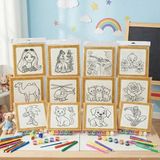 Hediye Vakti Mini Tuval Çocuk Boyama Seti 20X20 cm - Akrilik Boya ve Fırçalı Eğlenceli Çocuk Aktivite Seti - Çok Renkli - standart