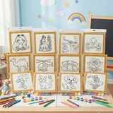 Hediye Vakti Mini Tuval Çocuk Boyama Seti 20x20 cm - Akrilik Boya ve Fırçalı Eğlenceli Çocuk Aktivite Seti
