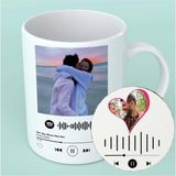 Hediye Vakti Spotify Kodlu Kişiye Özel Kupa Bardak ve Altlıgı