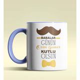 Hediye Zengini Kişiye Özel Babalar Günün Kutlu Olsun 5 Tema Mavi Renkli Kupa