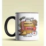Hediye Zengini Kişiye Özel Babalar Günün Kutlu Olsun Tasarımlı Beyaz Kupa