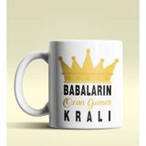 Hediye Zengini Kişiye Özel Babaların Kralı 3 Tasarımlı Beyaz Kupa