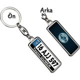 Hediye Zengini Kişiye Özel Bmw Mavi Metal Logo Tema Plaka Anahtarlık - Gümüş