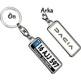 Hediye Zengini Kişiye Özel Dacia Yeni Logo Tema Plaka Anahtarlık - Gümüş