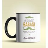 Hediye Zengini Kişiye Özel Dünya'nın En Yakışıklı Babası Tasarımlı Siyah Kupa - Beyaz - Siyah