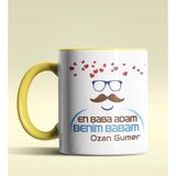 Hediye Zengini Kişiye Özel En Baba Adam Benim Babam Tasarım Sarı Kupa Bardak