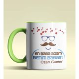 Hediye Zengini Kişiye Özel En Baba Adam Benim Babam Tasarım Yeşil Kupa Bardak