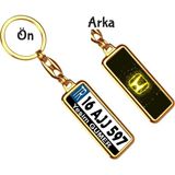 Hediye Zengini Kişiye Özel Honda Neon Lights Sarı Logo Tema Plaka Anahtarlık