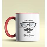 Hediye Zengini Kişiye Özel Love You Dad 2 Tasarımlı Kırmızı Kupa Bardak