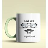 Hediye Zengini Kişiye Özel Love You Dad 2 Tasarımlı Yeşil Kupa Bardak
