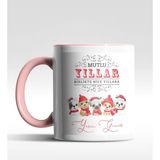 Hediye Zengini Kişiye Özel Mutlu Yıllar Minik Köpekler Tasarımlı Pembe Kupa - 1 Adet - Beyaz - Pembe - 200 ml