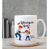 Hediye Zengini Kişiye Özel Müzisyen Baba Tasarımlı Beyaz Kupa