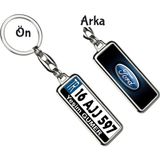 Hediye Zengini Kişiye Özel Plaka Metal Anahtarlık | Ford Metalik Logo - Gümüş