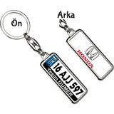 Hediye Zengini Kişiye Özel Plaka Metal Anahtarlık | Honda Logo - Gümüş
