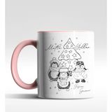 Hediye Zengini Kişiye Özel Yeni Yıl Greetings Tasarımlı Pembe Kupa - 1 Adet - Beyaz - Pembe - 200 ml