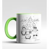 Hediye Zengini Kişiye Özel Yeni Yıl Greetings Tasarımlı Yeşil Kupa - 200 ml - 1 Adet - Beyaz - Yeşil