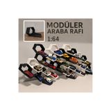 Hediye24 1:64 Modüler Model Araba Standı | Duvar ve Masa Kullanımı | Bağlantılı Sergileme Rafı - Siyah