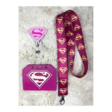 Hediyebum Süpergirl Boyun Askısı Yoyo ve Yan Kartlık Set