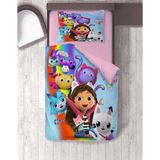 Hediyechy Hediye Nevresim Gabby's Dollhouse 3D Baskılı Tek Kişilik Nevresim Takımı - Pembe - 160 x 220 cm