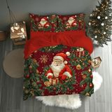 Hediyechy Yılbaşı Hediye Temalı Baskılı Çift Kişilik Nevresim Takımı - Renkli - 200 x 220 cm