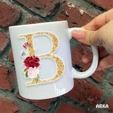 Hediyeci Abla Hediyeciabla Size Özel B Harfli Seramik Baskılı Beyaz Kupa Bardak