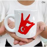 Hediyeci Abla Her Yaşa ve Zevke Uygun Bozkurt Ay Yıldız Beyaz Kupa Bardak