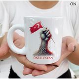 Hediyeci Abla Her Yaşa ve Zevke Uygun Önce Vatan Beyaz Kupa Bardak