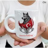 Hediyeci Abla Her Yaşa ve Zevke Uygun Sonsuza Kadar Bozkurt Bayrak Beyaz Kupa Bardak