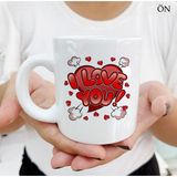 Hediyeci Abla I Love You Kalpli Dayanıklı ve Şık Kişiye Özel Beyaz Kupa Bardak