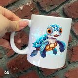 Hediyeci Abla Size Özel Caretta Caretta Yavrusu Seramik Baskılı Beyaz Kupa Bardak