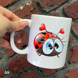 Hediyeci Abla Size Özel Çiçekli Karavan Seramik Baskılı Beyaz Kupa Bardak