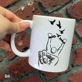 Hediyeci Abla Size Özel Ey Özgürlük Seramik Baskılı Beyaz Kupa Bardak