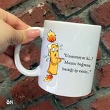 Hediyeci Abla Size Özel Mum Seramik Baskılı Beyaz Kupa Bardak